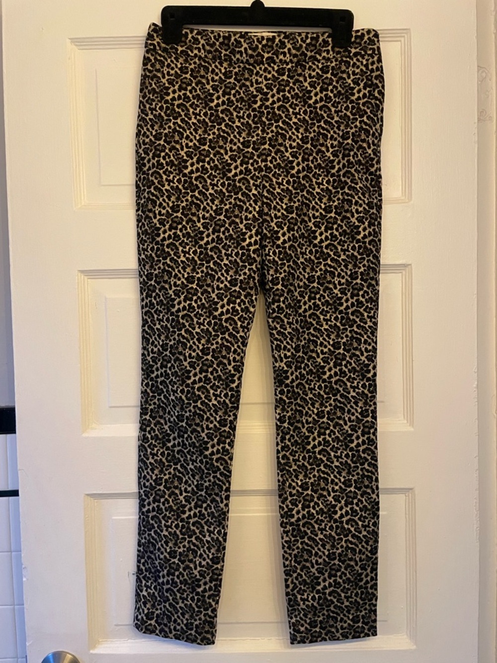 Sézane Leopard Skinny Pants - Black & Cream
